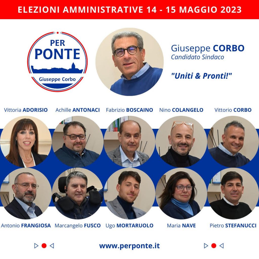 Presentata al Comune la lista “Per Ponte” con Giuseppe Corbo sindaco.