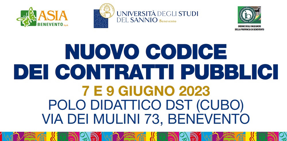 Università del Sannio:Nuovo Codice dei contratti pubblici, 7 e 9 giugno due seminari gratuiti on line o in presenza