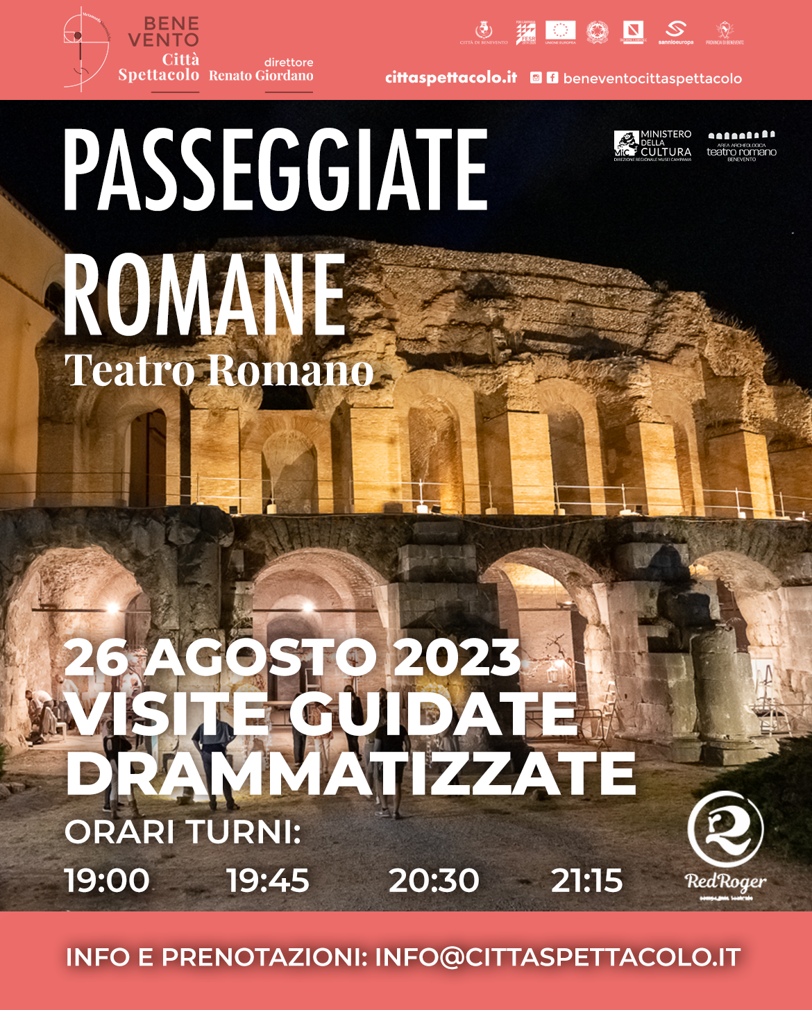 Passeggiate Romane evento proposto da Benevento Città Spettacolo. Info e prenotazioni