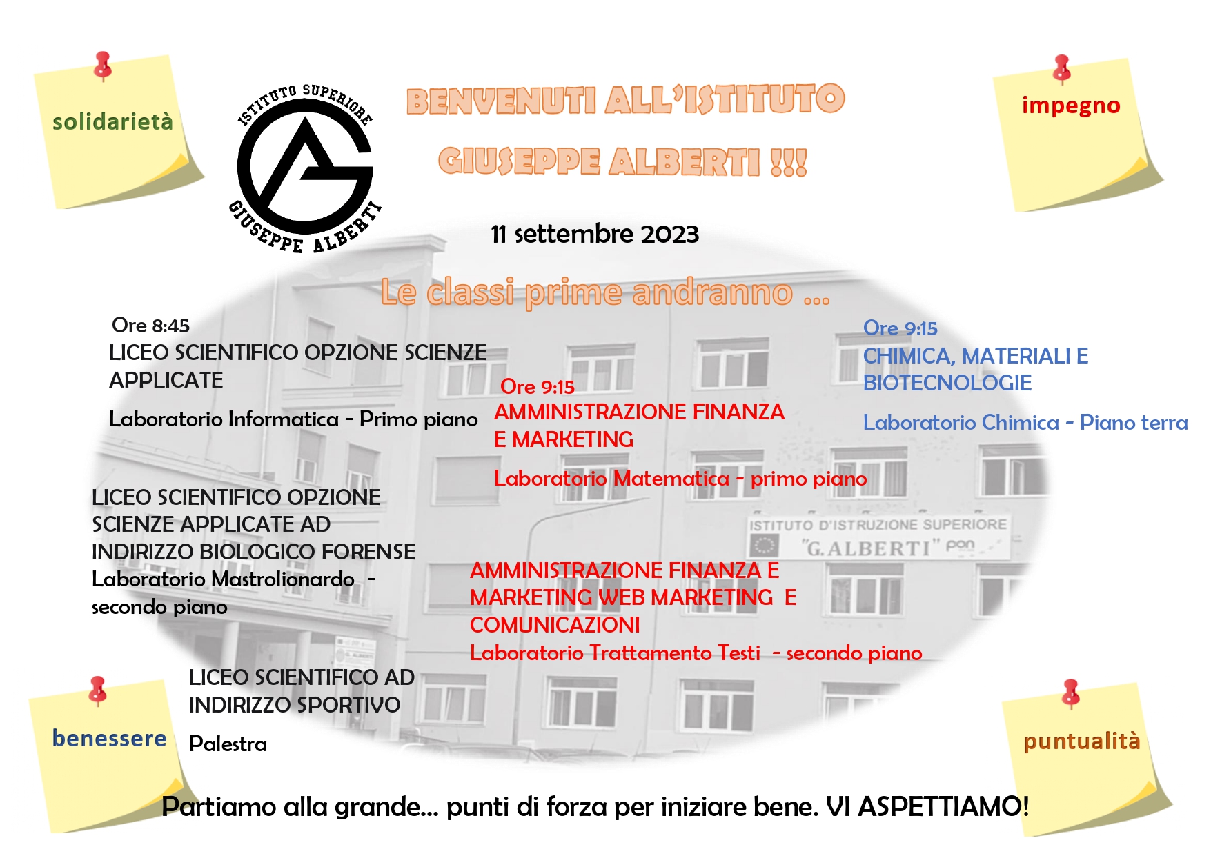 Scuola: lunedì 11 settembre riapre l’Istituto di Istruzione Secondaria di secondo grado “G. Alberti” di Benevento
