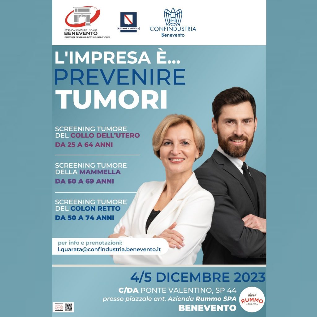 Campagna di prevenzione oncologica a Ponte Valentino il 4 e 5 dicembre