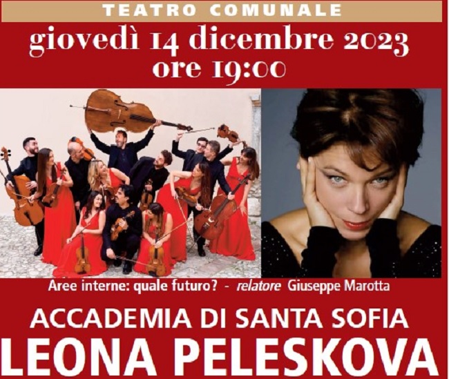 Il 14 Dicembre concerto con il soprano Leona Peleskova. Torna a Benevento l’Orchestra da Camera Accademia di Santa Sofia.