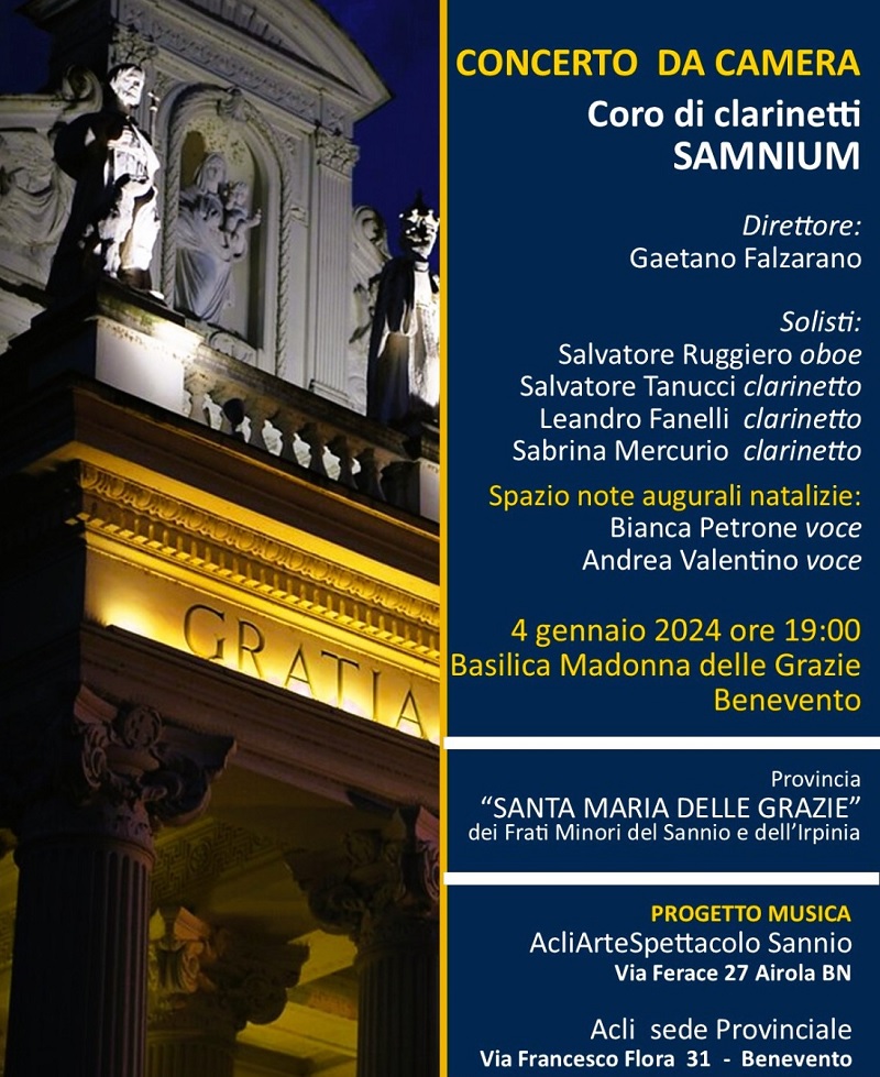 MusiCometaSannio: domani chiusura della rassegna con il concerto da camera presso la Basilica della Madonna delle Grazie