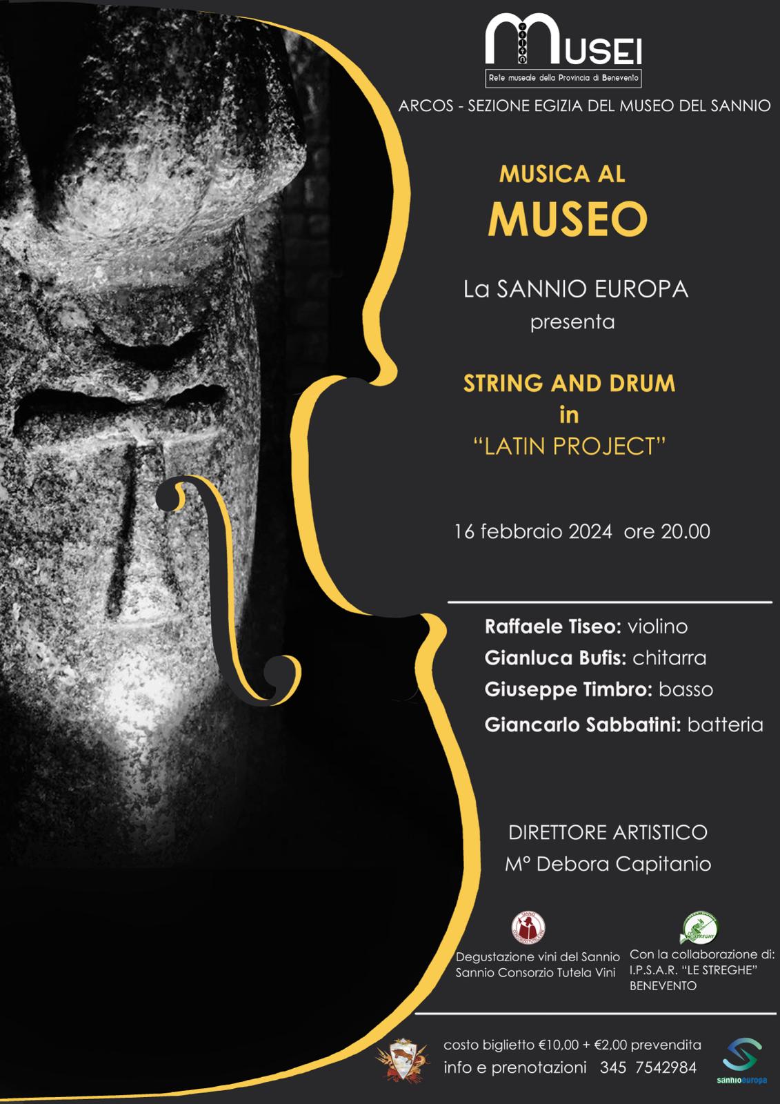 Benevento: venerdì ad Arcos Musica al Museo con “String and Drum in Latin Project”