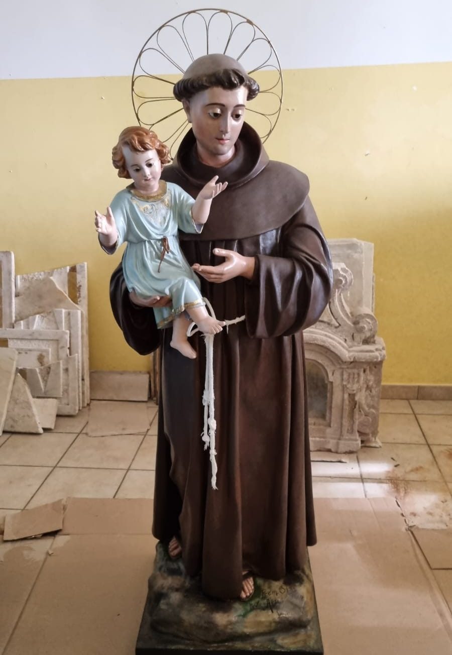 A Ginestra degli Schiavoni dopo quasi tre anni torna totalmente restaurata la statua di Sant’Antonio da Padova