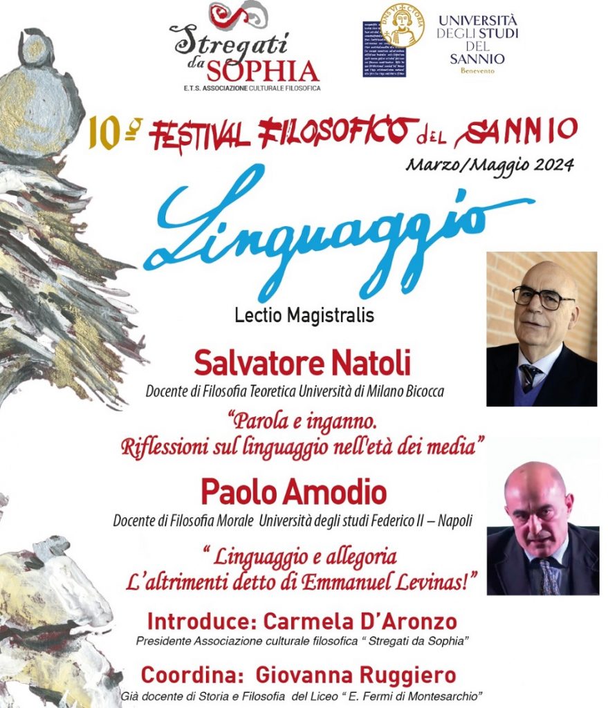 Stregati da  Sophia: il 4° incontro del 10 Festival Filosofico del Sannio affidato a Natoli Amodio e Paolo Amodio