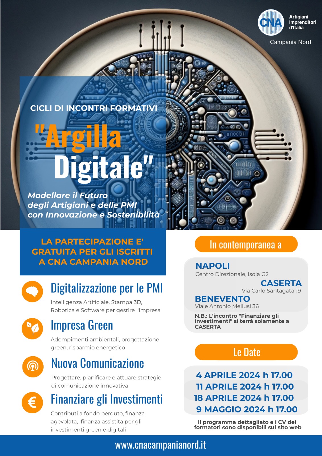 Argilla digitale: CNA Campania Nord promuove ciclo di incontri formativi a Napoli, Caserta e Benevento