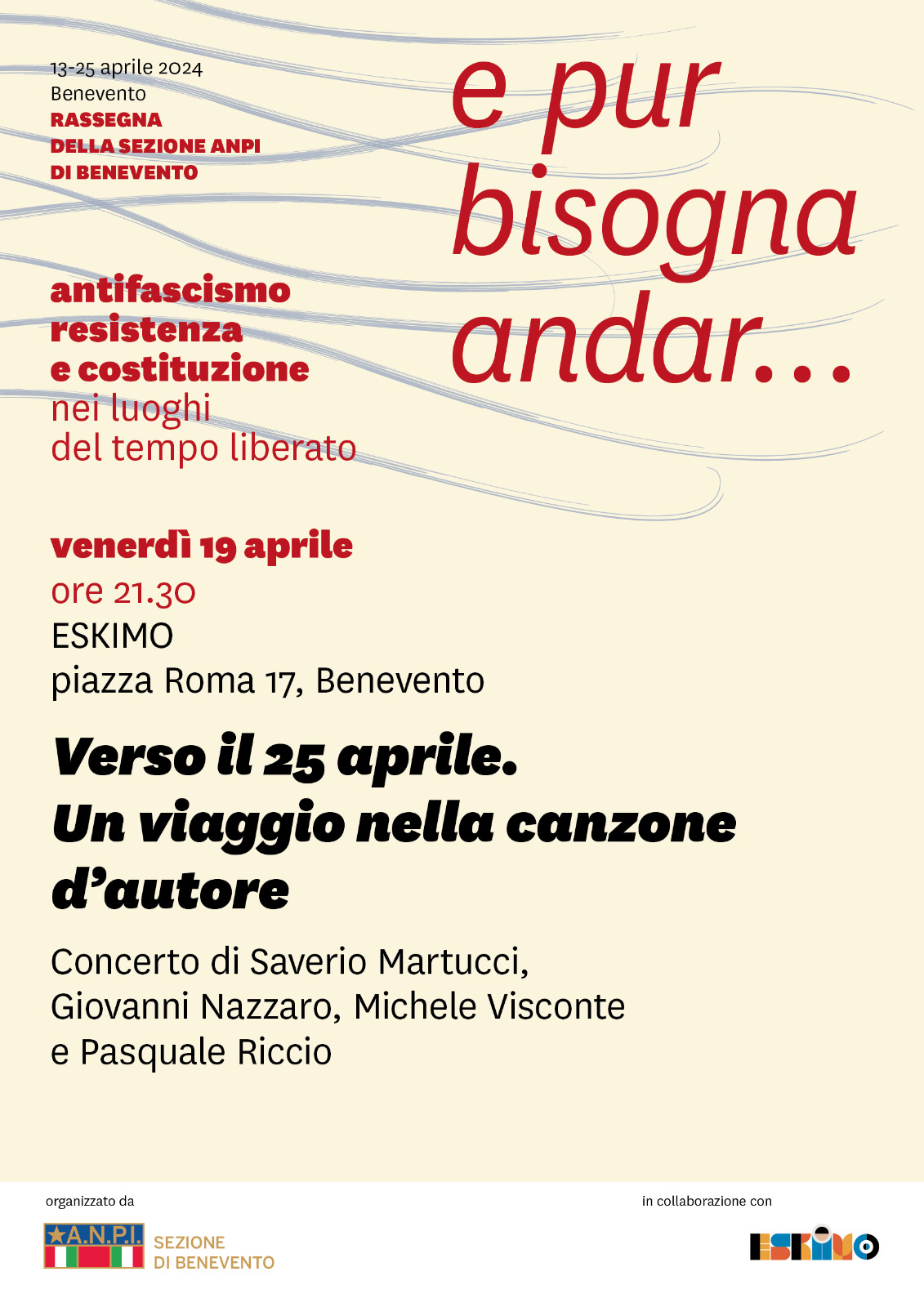 Concerto dell’ANPI di Benevento in piazza Roma venerdì 19 aprile