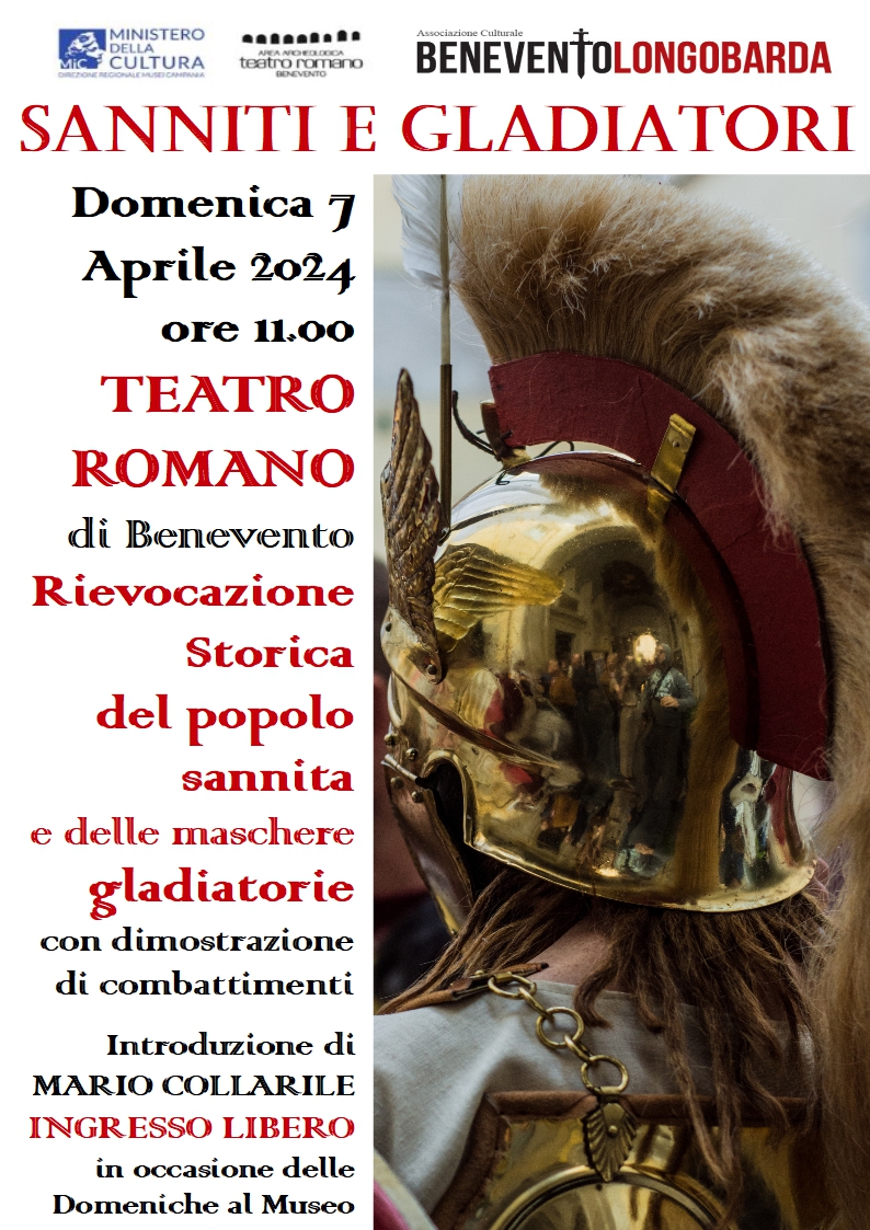 Per le Domeniche al Museo la rievocazione storica del popolo sannita e delle maschere gladiatorie della Benevento Longobarda